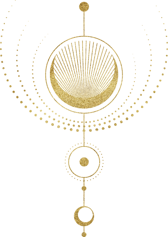 Gold foil modern celestial element with crescent