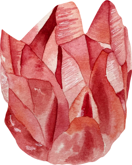 Watercolor red ruby stone