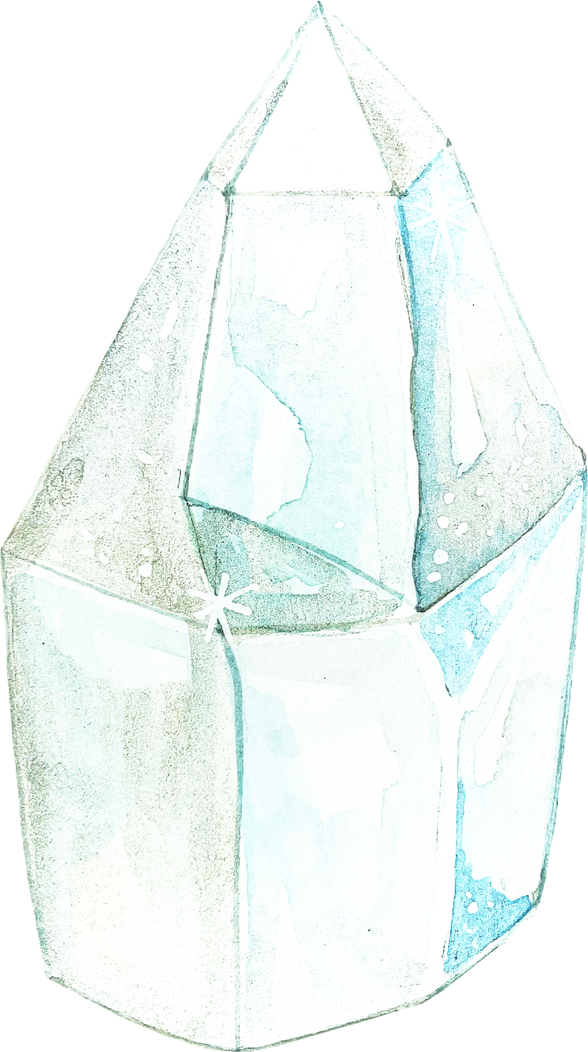 Watercolor illustration of crystal quartz