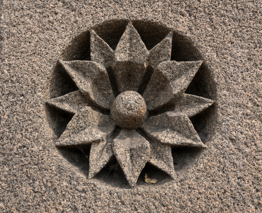 Stone lotus flower carving
