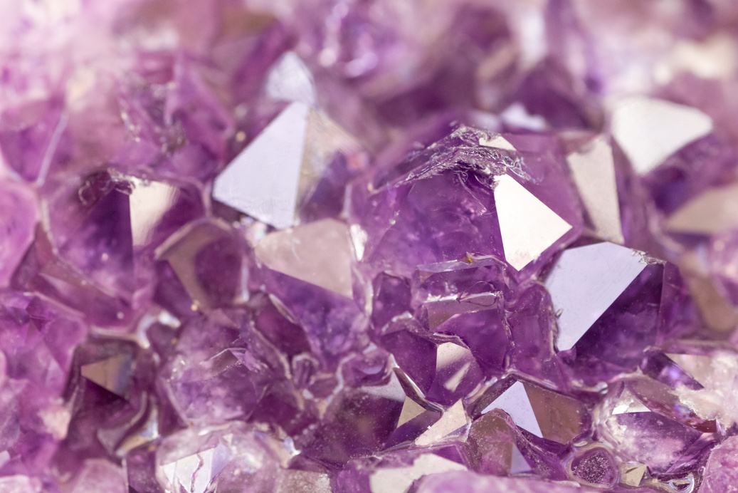 Amethyst Facets Up Close
