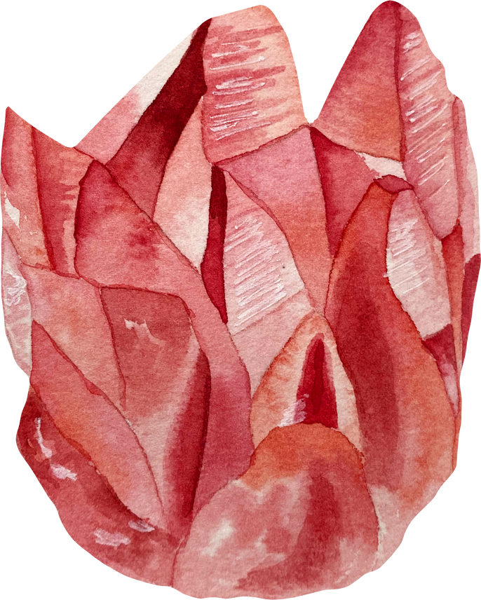 Watercolor Red Ruby Stone