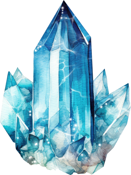 blue topaz crystal watercolor